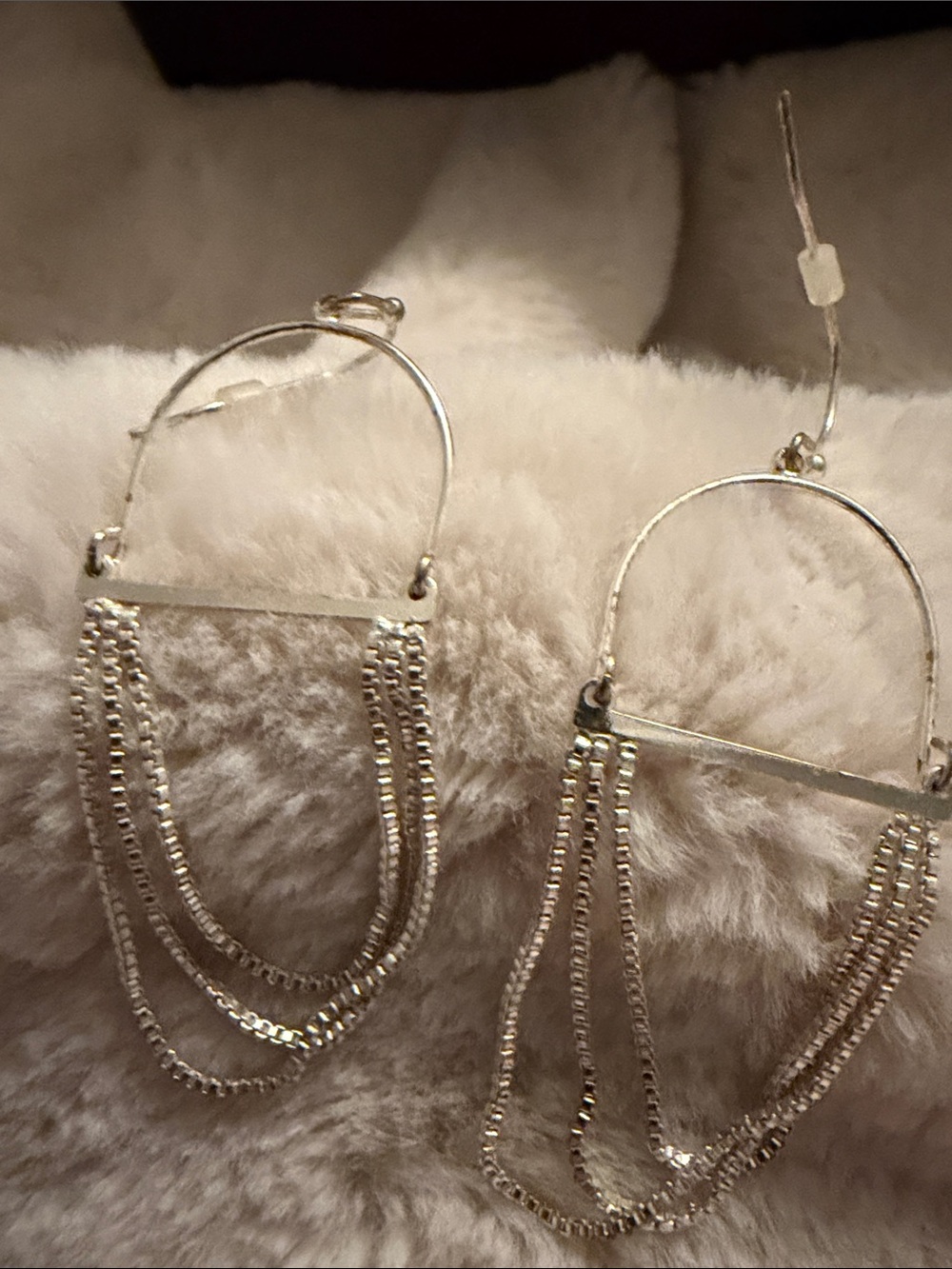 Silver Multi-Chain Hoop Earrings - Women Jewelry